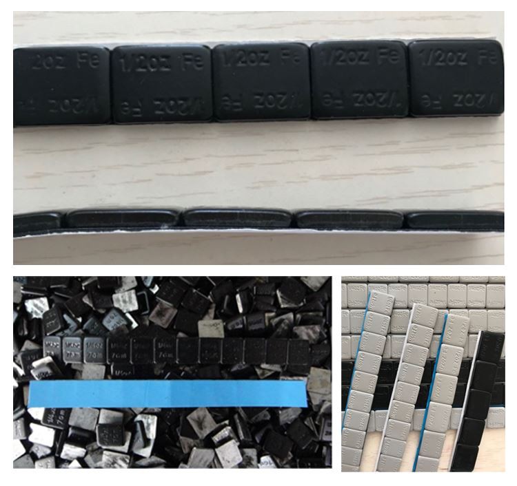 black wheel balance weight